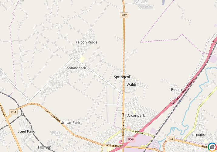Map location of Van Der Merwes Kroon